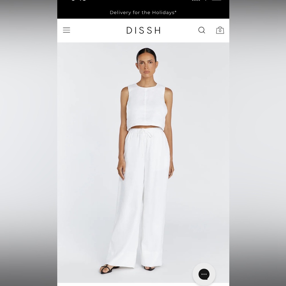 DISSH White Drawstring Pant